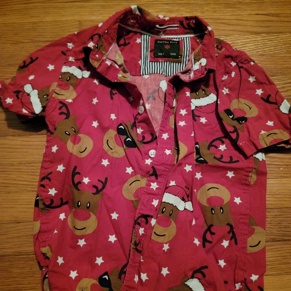 Cactus Boy Christmas Shirt Size 4